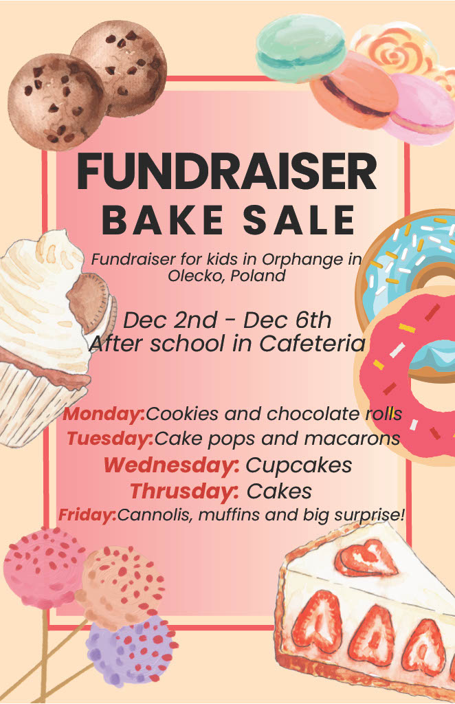 Upcoming Bake Sale At McClancy!